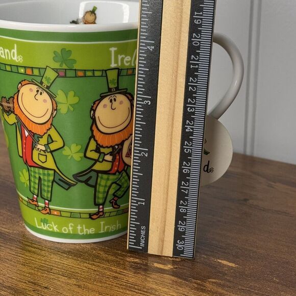 IRELAND "Luck of the Irish" Mug Fun Irish Musician Dancer & Clover Design Green - Picture 10 of 11